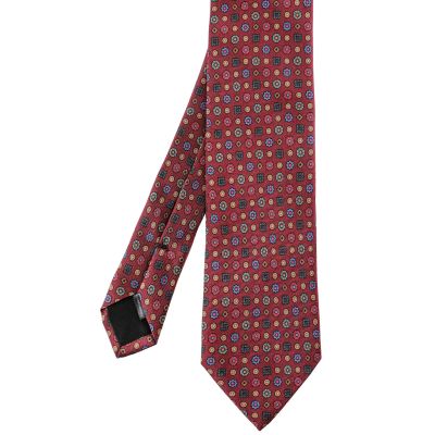 Silk Geometric Floral Tie