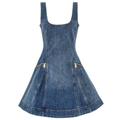 Denim Flared Mini Dress