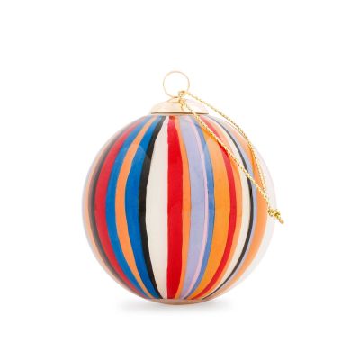 Signature Stripe Glass Bauble