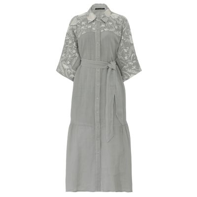 Blossom Embroidered Shirt Dress