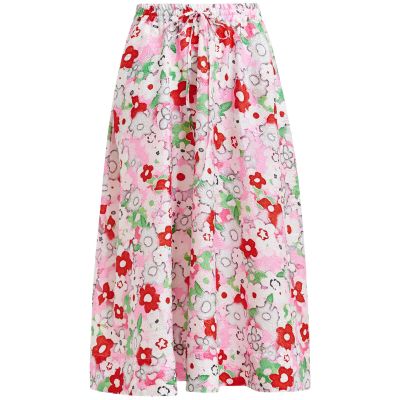 Julianne Floral-Jacquard Midi Skirt