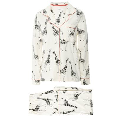 Organic Cotton Giraffe Print Long Pajamas
