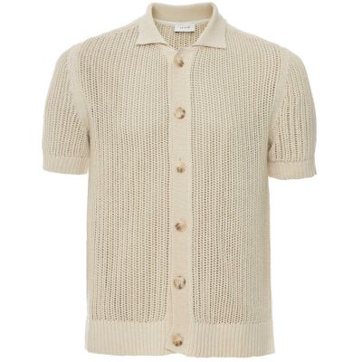 Knitted Button-Through Polo Shirt