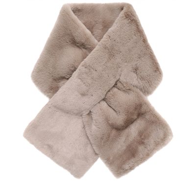 Stip Faux Fur Scarf