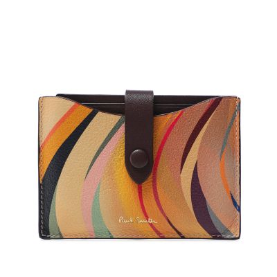 Dusky Swirl Leather Pull-Out Card Holder