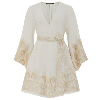 Phoenix Embroidered Wrap Dress