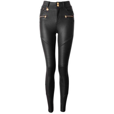 Coated Biker Jeans
