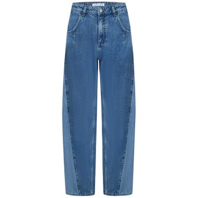 Nina Barrel Leg Two Tone Jeans