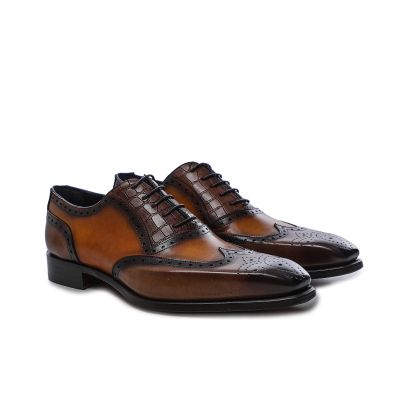 Leather Wing-Tip Oxford Brogues