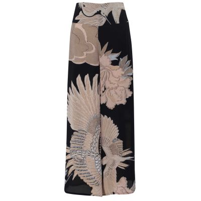 Crane Black Crepe Palazzo Trousers