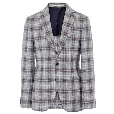 Linen Blend Loud Check Jacket