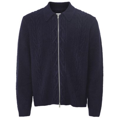 Cable Knit Friar Zip Cardigan