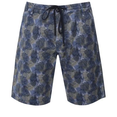 Drawstring Leaf Print Riccione Shorts