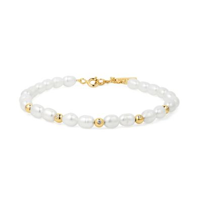 Pearl Cubic Zirconia Bezel Set Bracelet