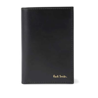 Leather Signature Stripe Card Wallet