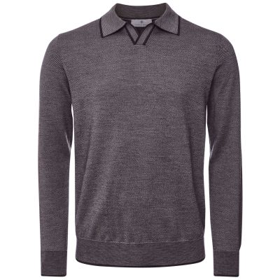 Herringbone Open Collar Polo