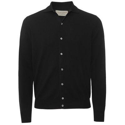 Wool Cashmere Polo Cardigan