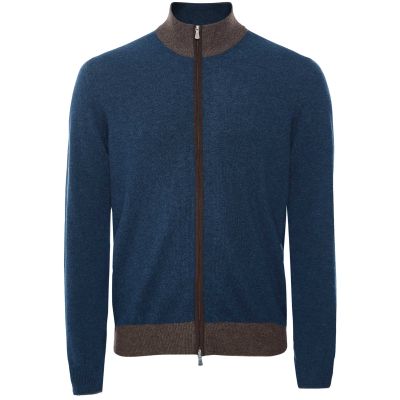 Wool Cashmere Zipper Cardigan