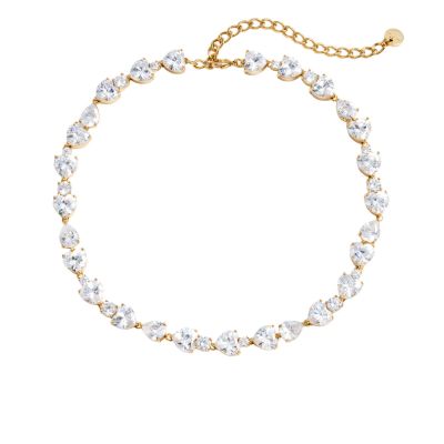 Gold Heart Crystal Necklace