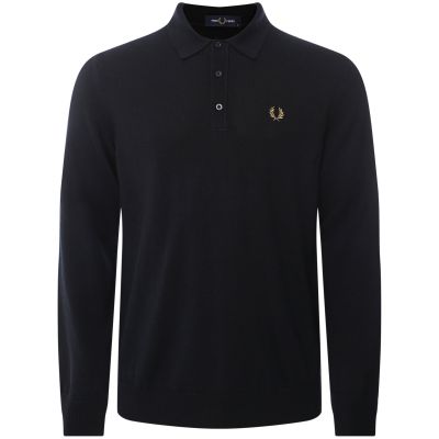 Knitted Long Sleeve Polo Shirt