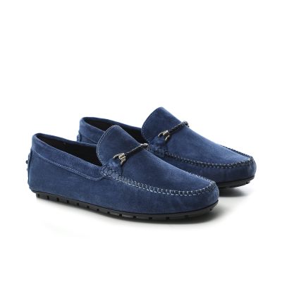 Suede Horse Bit Driving Loafers