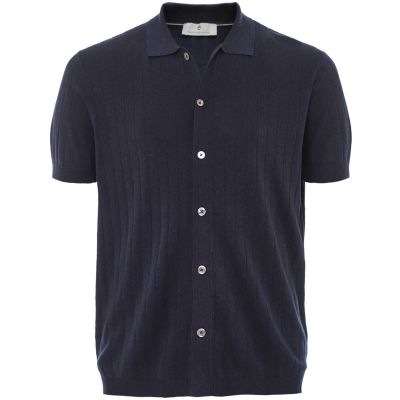 Ribbed Short-Sleeve Cardigan