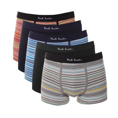 Striped and Plain Boxer Briefs 5 Pack