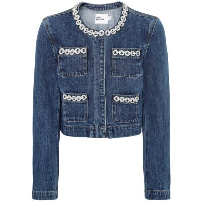 Crystal Trim Denim Jacket