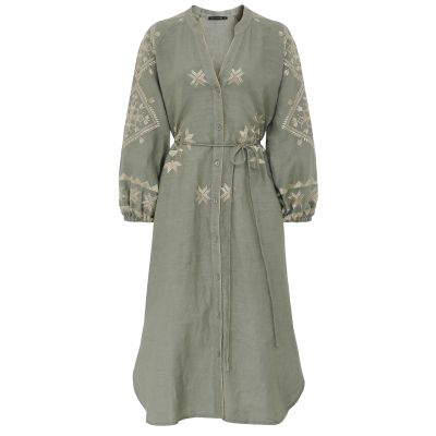 Lefkada Long-Sleeve Midi Dress