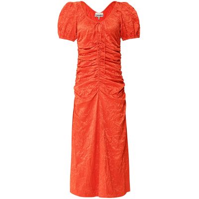 Crinkle Satin Midi Dress