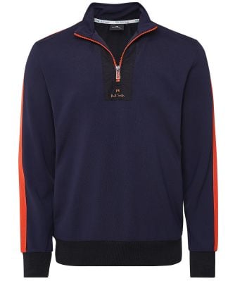 PS by Paul Smith Men's Navy Half-Zip Tape Trim Sweatshirt