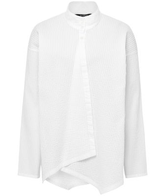 Yaccomaricard Women's Asymmetric Pintuck Lawn Shirt