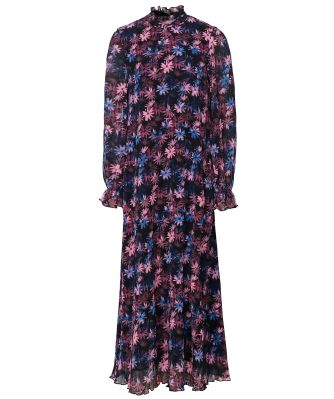 Pleated Georgette Midi Dress