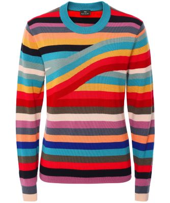 Swirl Stripe Merino Wool Sweater