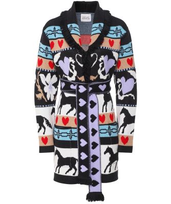 Annie Merino Jacquard Cardigan