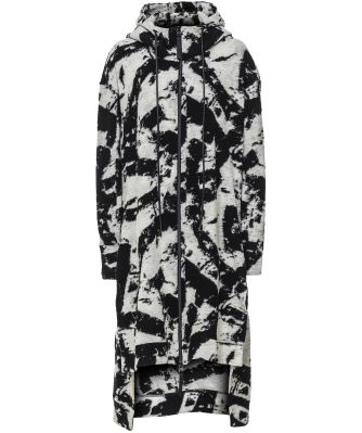 Patterned Longline Fleece Jacket