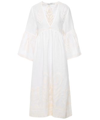 Kori Women's Linen Midi Feather Dress