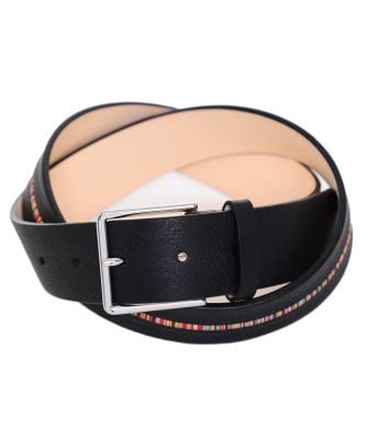 Leather Stripe Insert Belt