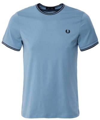 Fred Perry Mens Blue Twin Tipped T Shirt