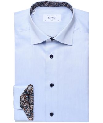 Slim Fit Paisley Trim Shirt