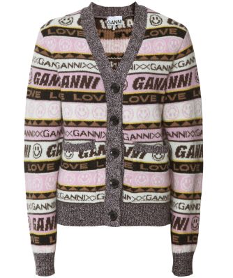 Wool Graphic Cardigan