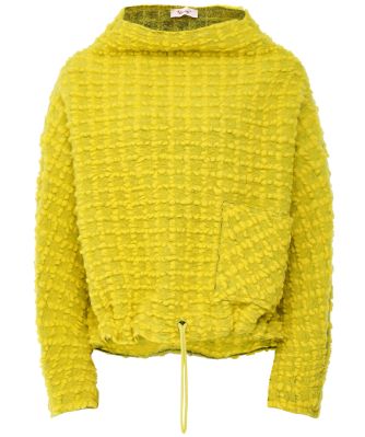 Kelly Cropped Textured Wool Blend Sweater