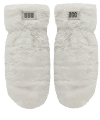 Quilted Faux Fur Mittens
