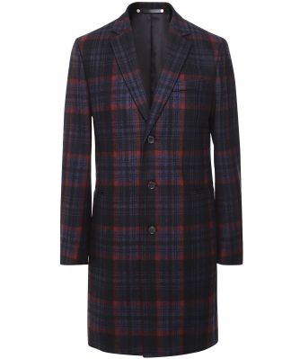 Wool Mix Check Epsom Coat