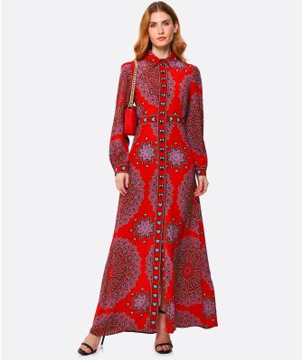 Dalton Silk Maxi Shirt Dress