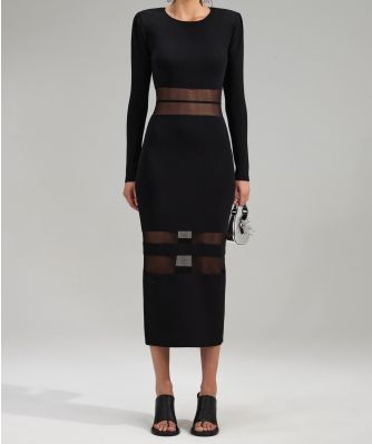 Knit Striped Midi Dress