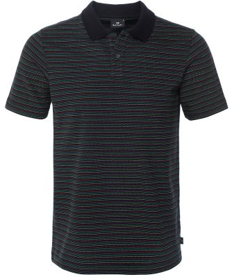 Textured Striped Polo Shirt
