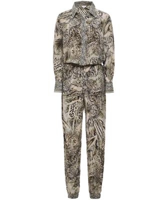 Silk Animal Jogger Jumpsuit