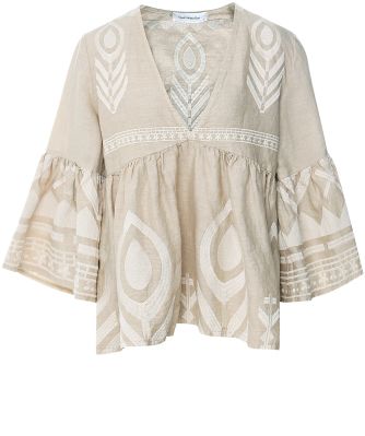 Kori Women's Linen Feather Blouse