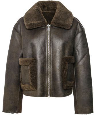 Vera Faux Shearling Aviator Jacket